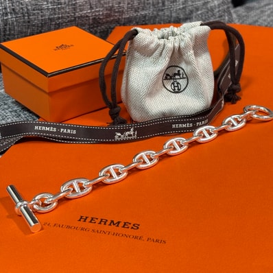 Hermes Chaine D'ancre TGM Bracelet "Silver"