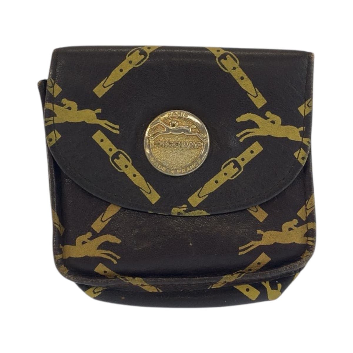 Longchamp ロンシャン ブラウン ゴールド金具 レザー コインケース 小銭入れ 600516 【中古】