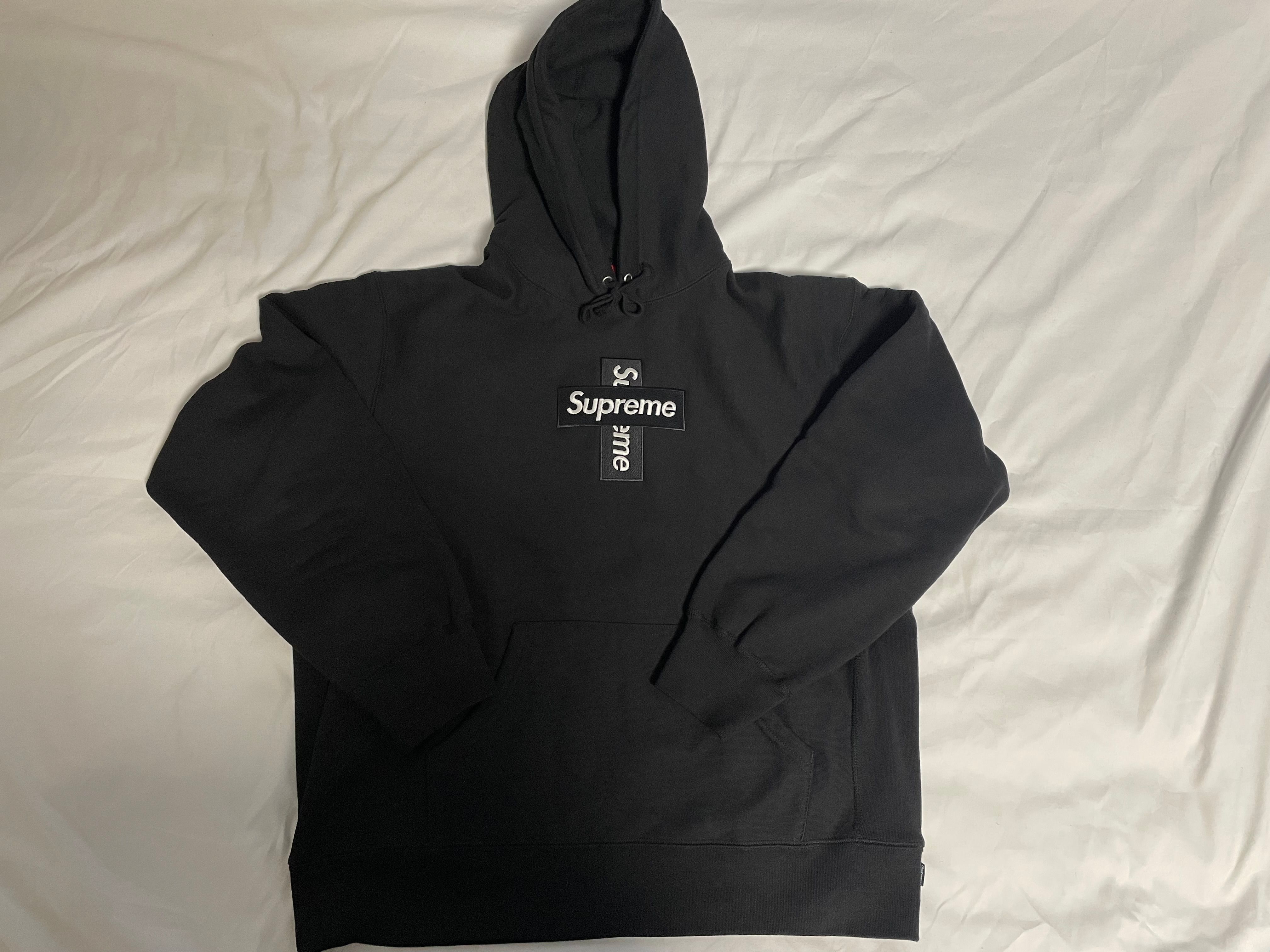 Supreme Cross Box Logo Hooded Sweatshirt "Black"