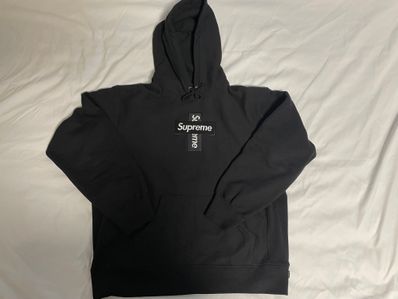 Supreme Cross Box Logo Hooded Sweatshirt "Black"