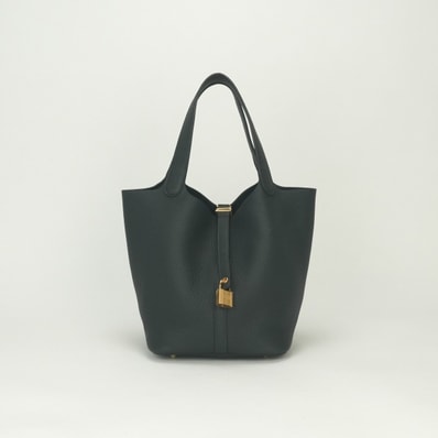 エルメス HERMES ピコタンロックMM ピコタンロック MM ピコタンロック22 バッグ トートバッグ トリヨンクレマンス ヴェールフォンセ Vertfonce グリーン Green 緑 ゴールド金具 ハンドバッグ