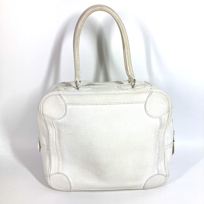 エルメス HERMES オムニバスPM オムニバス PM ボックスバッグ カバン ミニボストンバッグ ハンドバッグ レザー 不鮮明刻 ホワイト