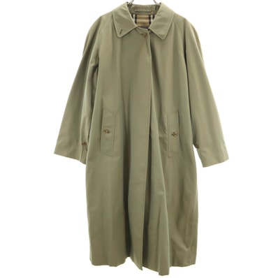 Burberrys バーバリーズ 80s 90s オールド 英国製 玉虫色 ノバチェック柄 ステンカラーコート カーキ