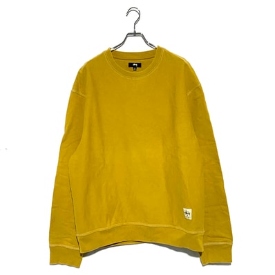 Stussy Contrast Stitch Label Crew "Mustard"