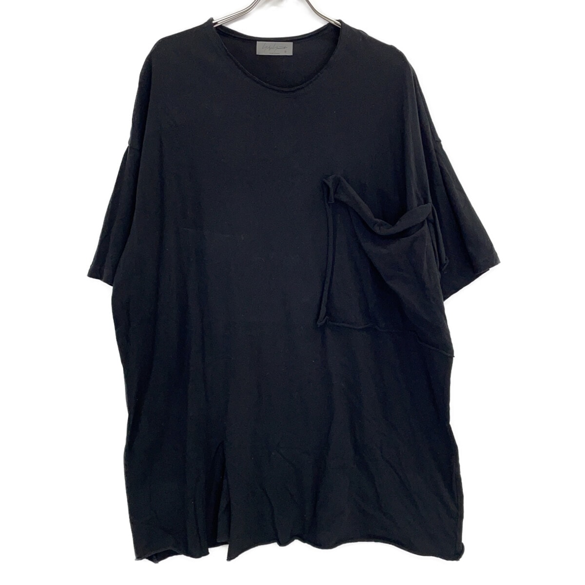 ヨウジヤマモト HZ-T08-072 ULTIMA COTTON T-SHIRT WITH LARGE CHEST POCKET ロングTシャツ/ 3