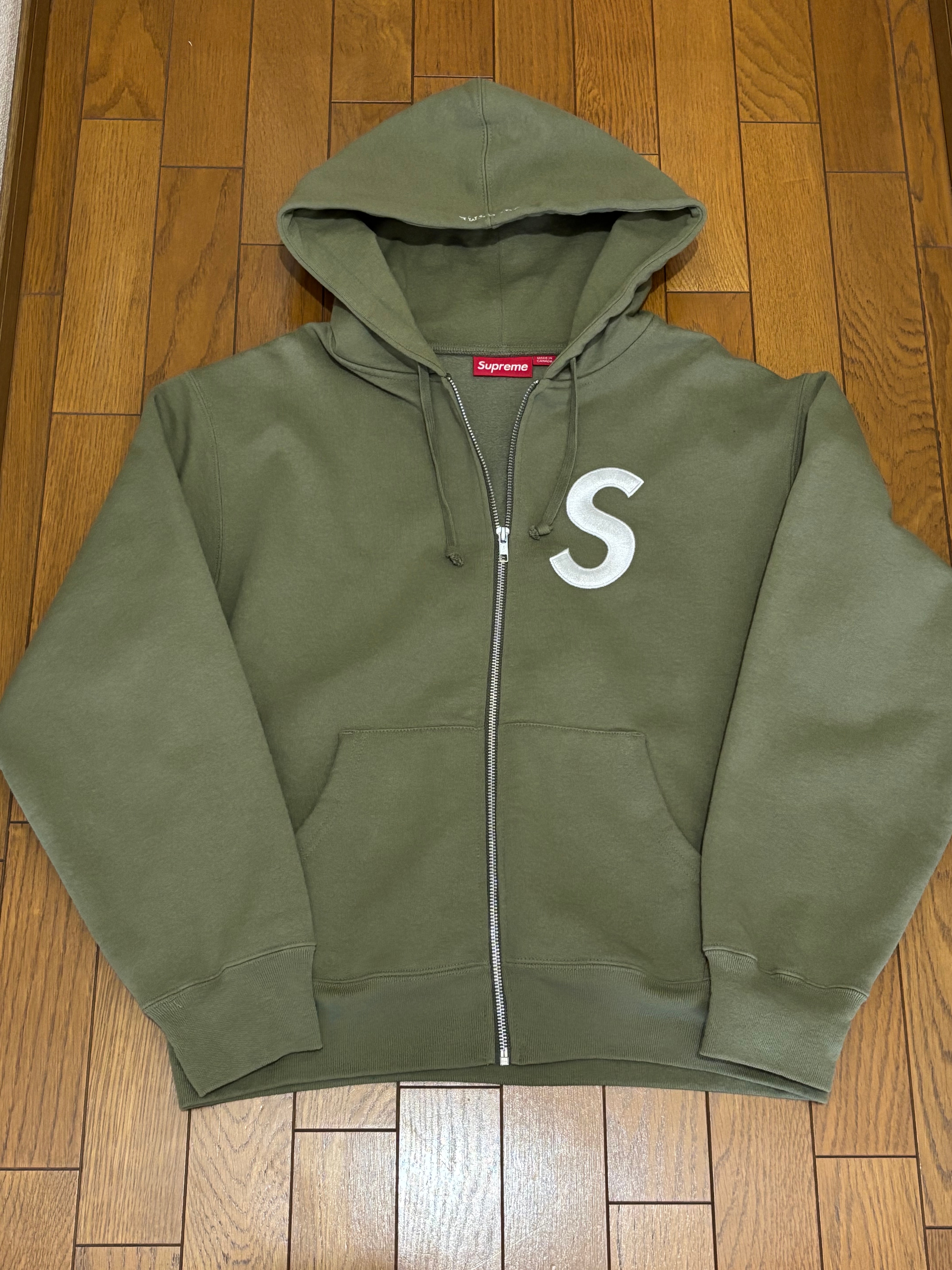 Supreme S Logo Zip Up Hooded Sweatshirt 