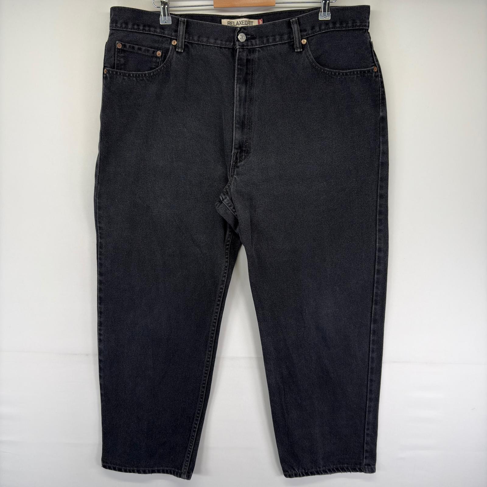 古着 リーバイス Levi's デニム パンツ テーパード 550 大きいサイズ ブラックデニム ジップ ジーンズ w42 L30  ブラック系 メンズ