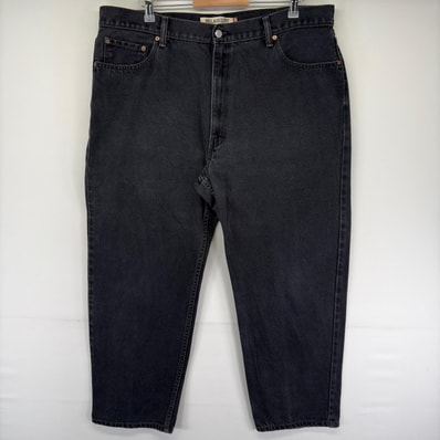 古着 リーバイス Levi's デニム パンツ テーパード 550 大きいサイズ ブラックデニム ジップ ジーンズ w42 L30 ブラック系 メンズ