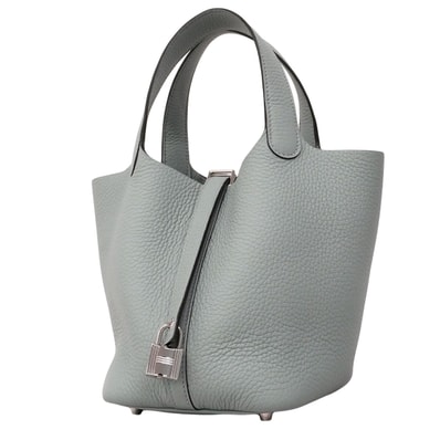 【6ee5725】エルメス ハンドバッグ ピコタンロックPM トリヨンクレマンス ブルーペール シルバー金具 K刻印【中古】レディース