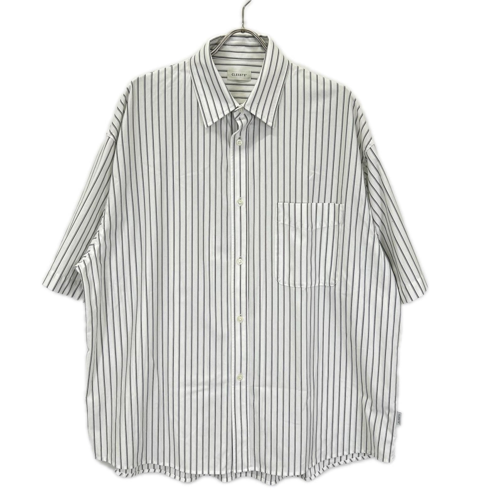 クレスト 26SS ホワイト THICK/THIN STRIPE 46G KNIT EVERYDAY S/S SHIRT 2
