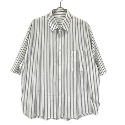 クレスト 26SS ホワイト THICK/THIN STRIPE 46G KNIT EVERYDAY S/S SHIRT 2