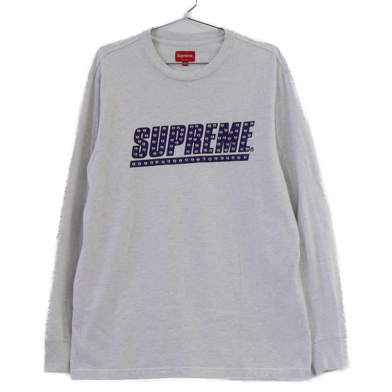 シュプリーム 20SS グレー コットン Studded L/S Top M
