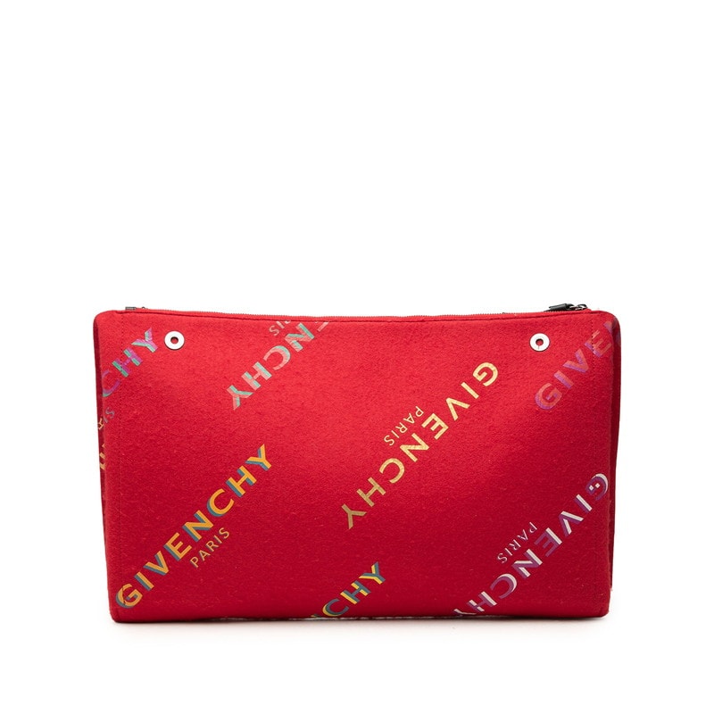 ジバンシー クラッチバッグ セカンドバッグ ハンドバッグ レッド フェルト ユニセックス Givenchy 中古