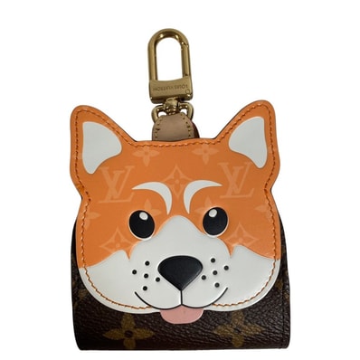 ルイヴィトン LOUIS VUITTON ドッグ バッグ ホルダー シバ GI1260 モノグラム 柴犬 ペット 犬 バッグチャーム キーホルダー モノグラムキャンバス ブラウン 美品