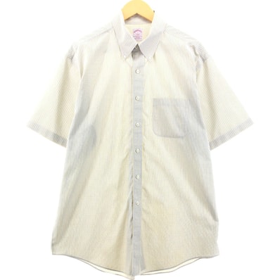 古着 ブルックスブラザーズ Brooks Brothers 346 半袖 ボタンダウン チェックシャツ メンズL相当/eaa549706
