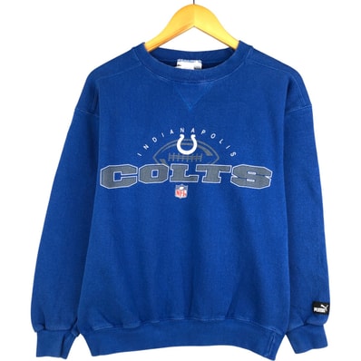 古着 90~00年代 プーマ PUMA NFL INDIANAPOLIS COLTS インディアナポリスコルツ プリントスウェットシャツ トレーナー USA製 メンズM相当/eaa595829