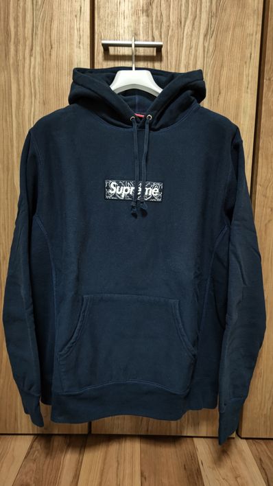 Supreme Bandana Box Logo Hooded Sweatshirt "Navy"