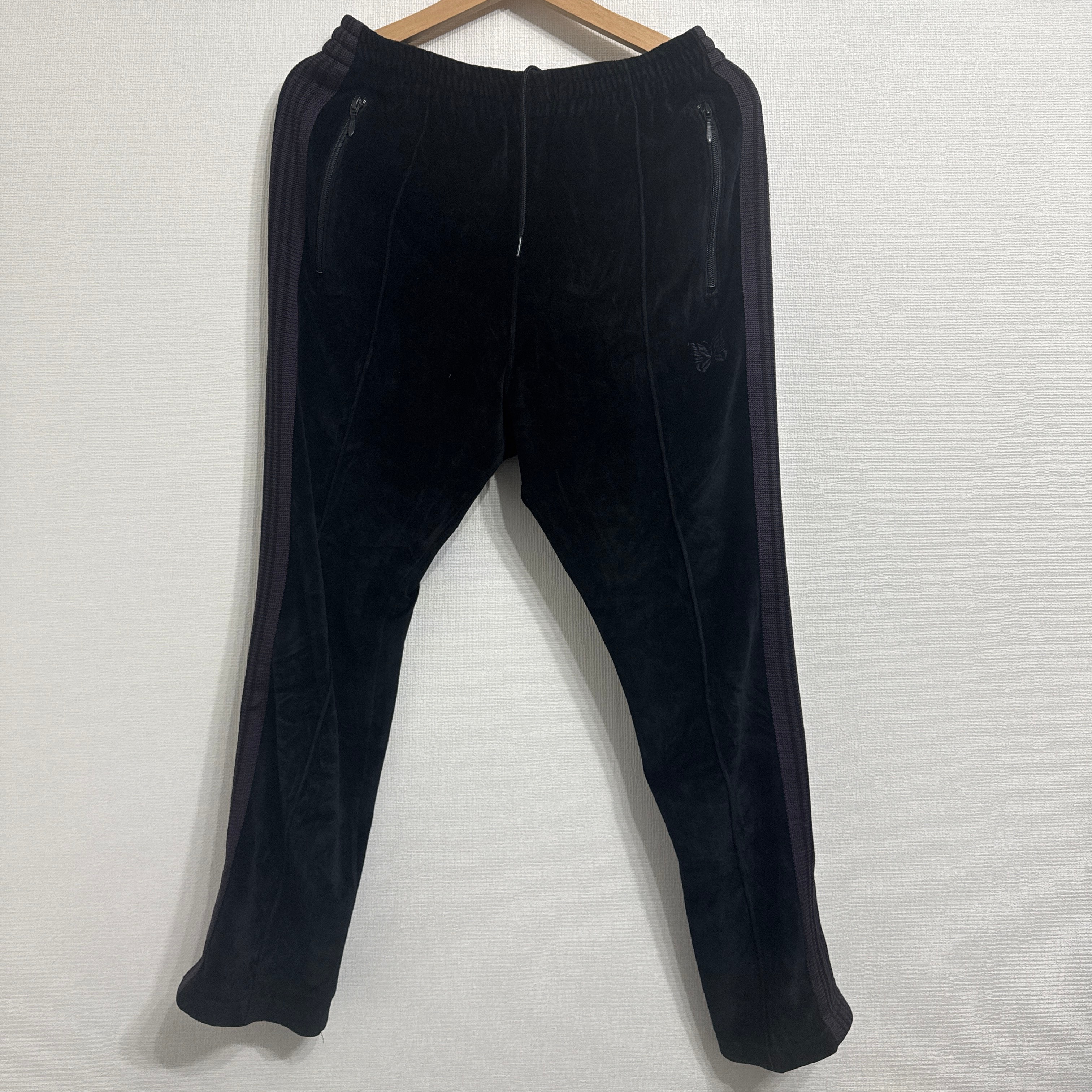 NEEDLES Narrow Track Pants Velour "Black"
