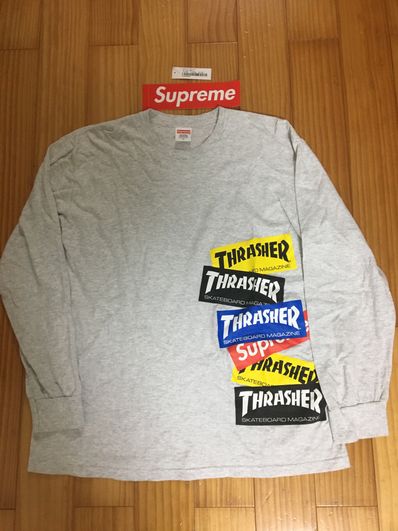 Supreme / Thrasher® Multi Logo L/S Tee "Ash Grey"