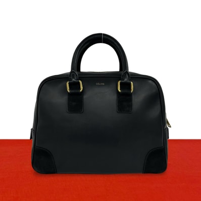 CELINE セリーヌ ロゴ レザー ハンドバッグ ブラック
87020