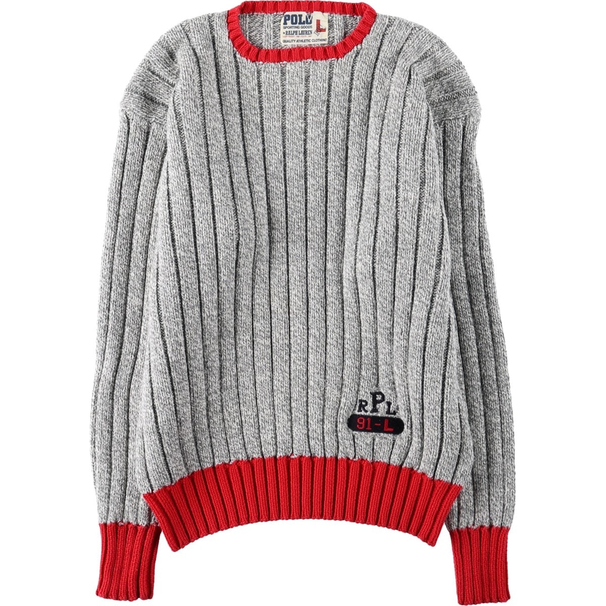 古着 90年代 ラルフローレン Ralph Lauren POLO SPORTING GOODS by RALPH LAUREN コットンニットセーター メンズL相当 ヴィンテージ リブ編み/eaa682363