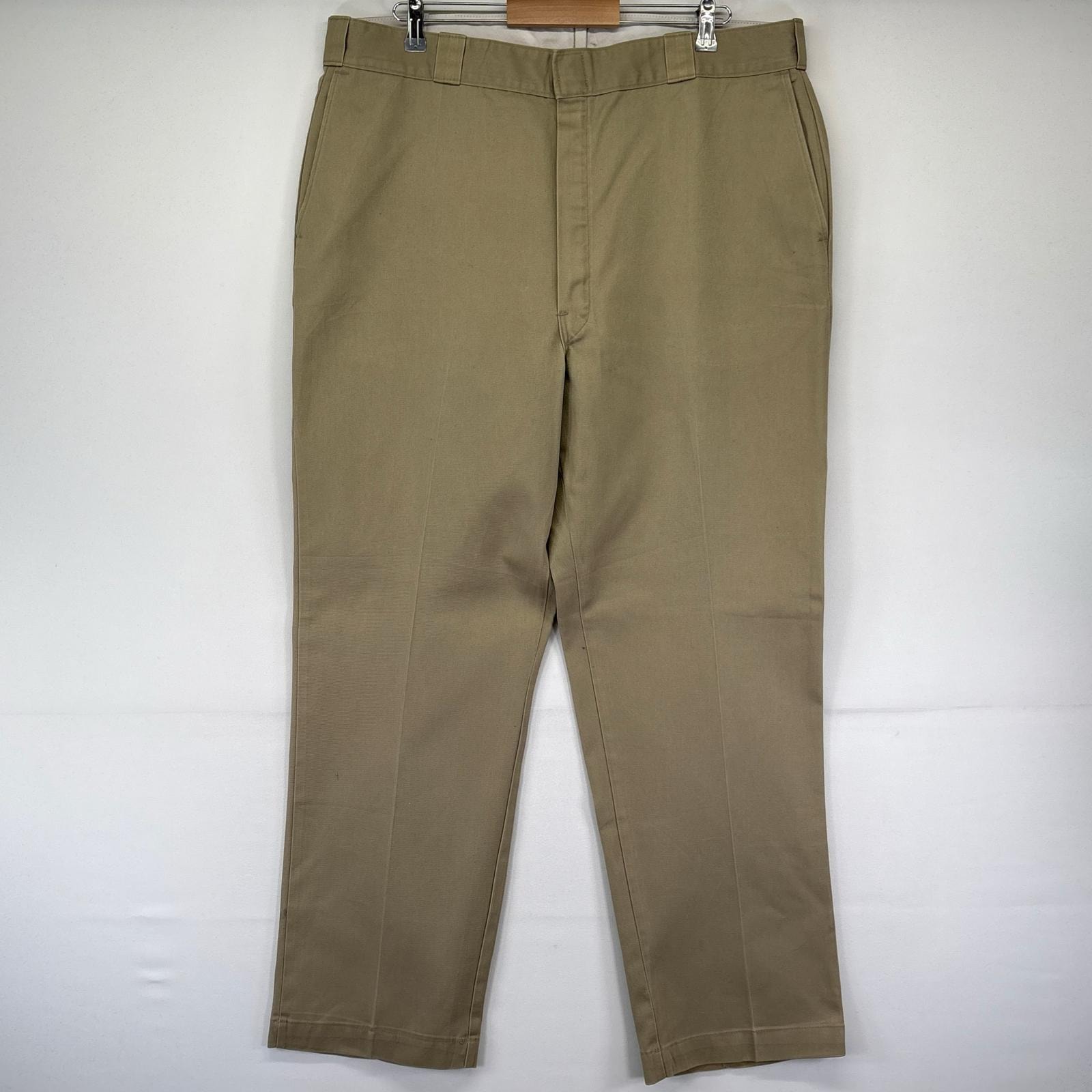 古着 80's/80年代 ヴィンテージ ディッキーズ Dickies USA製 パンツ ワーク チノパン チビタグ ジップフライ W42 L32  ベージュ系 メンズ