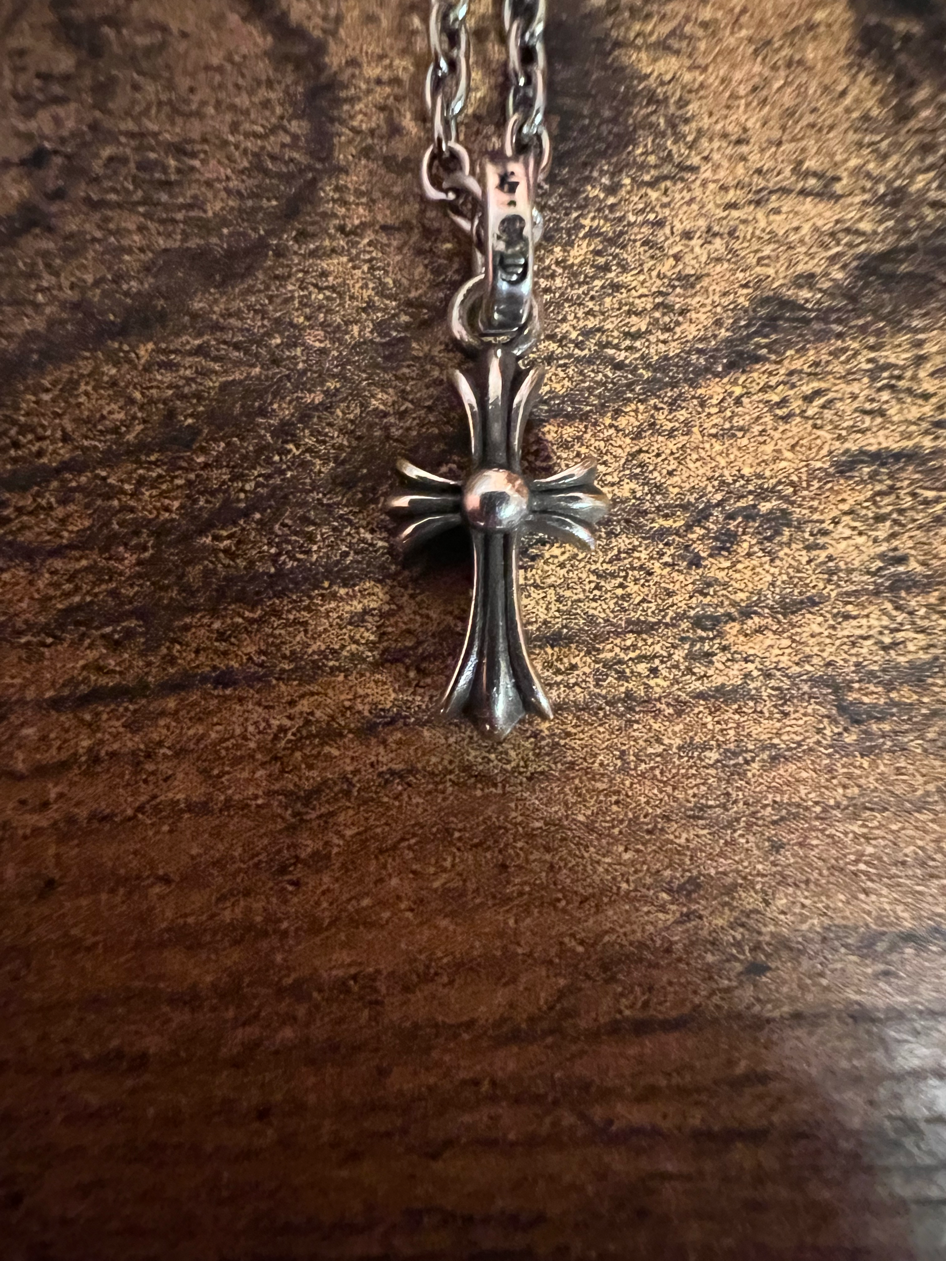 Chrome Hearts Baby Fat Cross Charm Diamond Pendant Top "Silver"