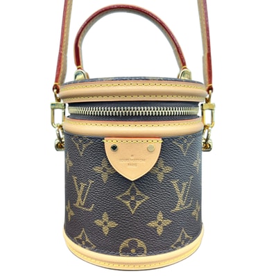 LOUIS VUITTON 現行品 展示品級 ルイヴィトン ナノ カンヌ モノグラム M82952 2way ハンドバッグ ショルダーバッグ PVC レザー RFID確認済 バニティ 保護シール付 美品 SAランク 中古 鑑定済【定価410,300円】