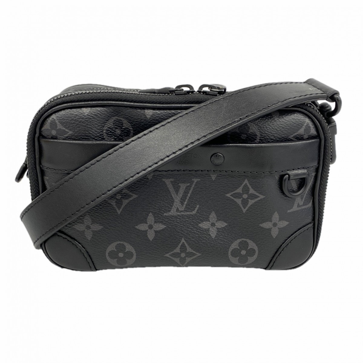 【6cd4685】ルイヴィトン ショルダーバッグ モノグラム・エクリプス アルファメッセンジャー M46955 ブラック【中古】メンズ