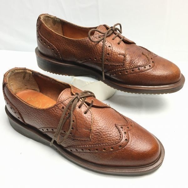 60s-70s?希少Vintage タグ イングランド製 ドクターマーチン【size38 24.0】ウイングチップ ビジネスシューズ〈ブラウン/茶/BROWN〉メンズ//men's 菅NO.WZF-127