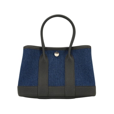 2026年春夏 HERMES エルメス ハンドバッグ ネオ ガーデンパーティ 23 デニムモワイヤン/黒(ブラック) デニム/ネゴンダ シルバー金具 K刻印 新品