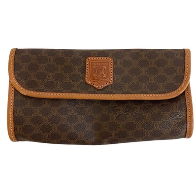 セリーヌ CELINE セカンドバッグ マカダム 化粧ポーチ ミニポーチ クラッチバッグ ブラウン