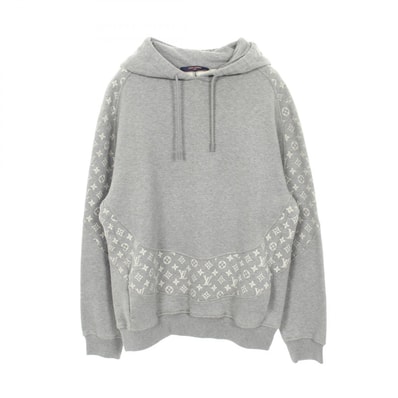 ルイ・ヴィトン LOUIS VUITTON モノグラム サークルカットフーディ パーカー 衣料品 トップス コットン グレー メンズ グレー系 【中古】