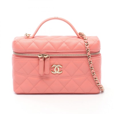 シャネル CHANEL マトラッセ バニティ 2WAY ハンドバッグ バッグ キャビアスキン(グレインドカーフ) レディース ピンク系 AP4407 【中古】