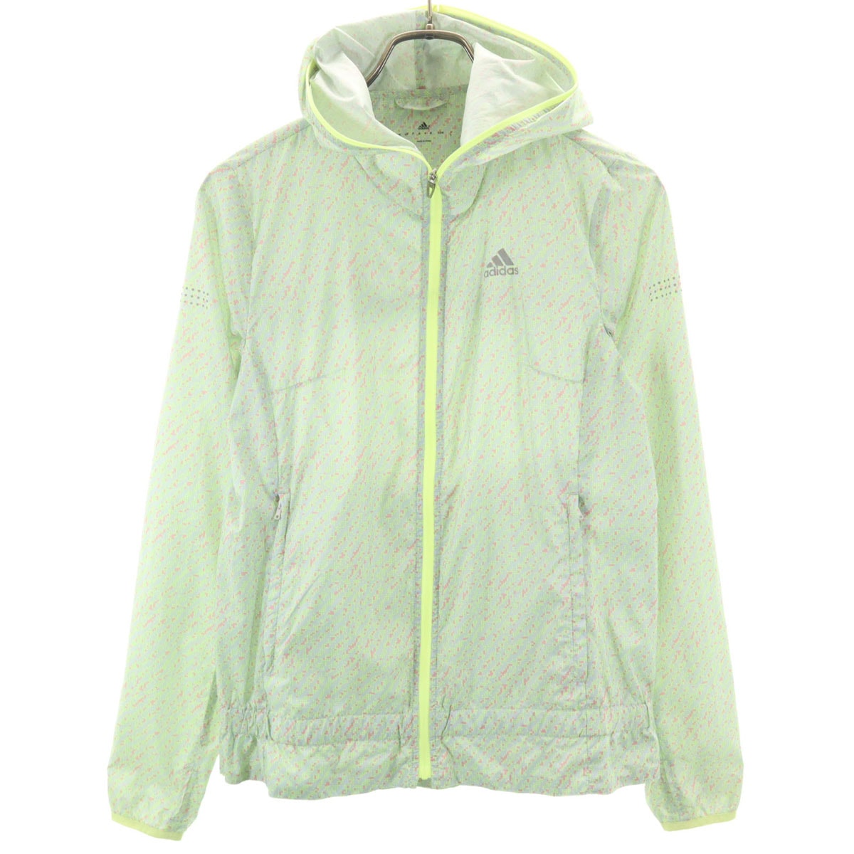 adidas アディダス 総柄 ウインドブレーカー S グレー ジャケット