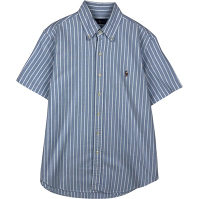 古着 ラルフローレン Ralph Lauren 半袖 ボタンダウン ストライプシャツ メンズS相当/eaa495222