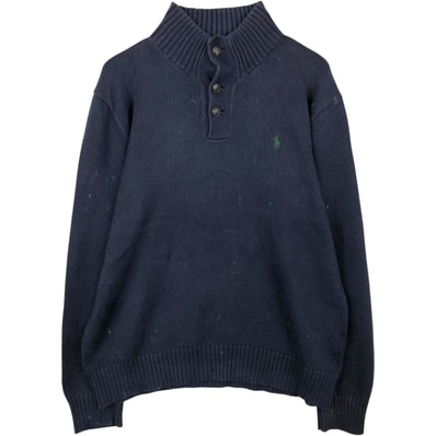 古着 ラルフローレン Ralph Lauren POLO by Ralph Lauren コットンニットハーフボタンセーター メンズL相当/eaa645926