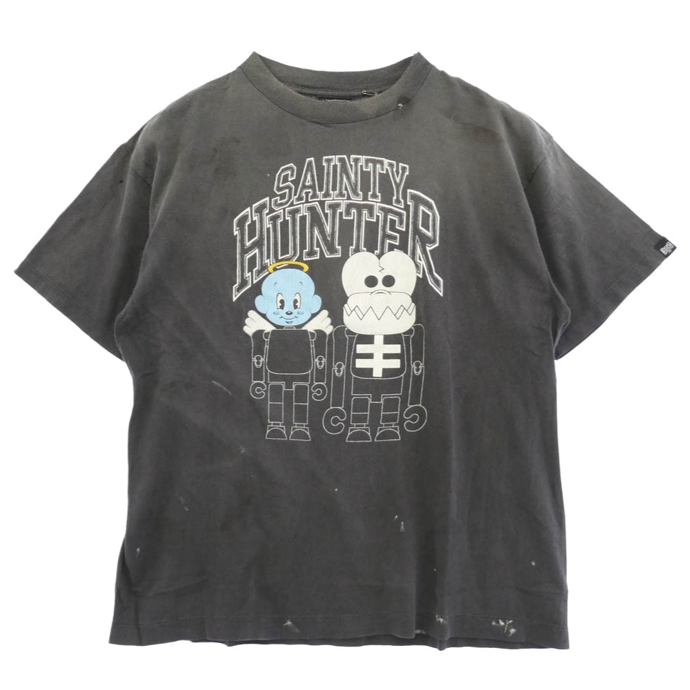 SAINT MICHAEL BOUNTY HUNTER 26SS SM-MK8-0000-C28 x BOUNTY HUNTER バウンティーハンター BH_SS TEE SKULL-K&BABY-M ヴィンテージ加工 半袖 Tシャツ【極上美品】【中古】