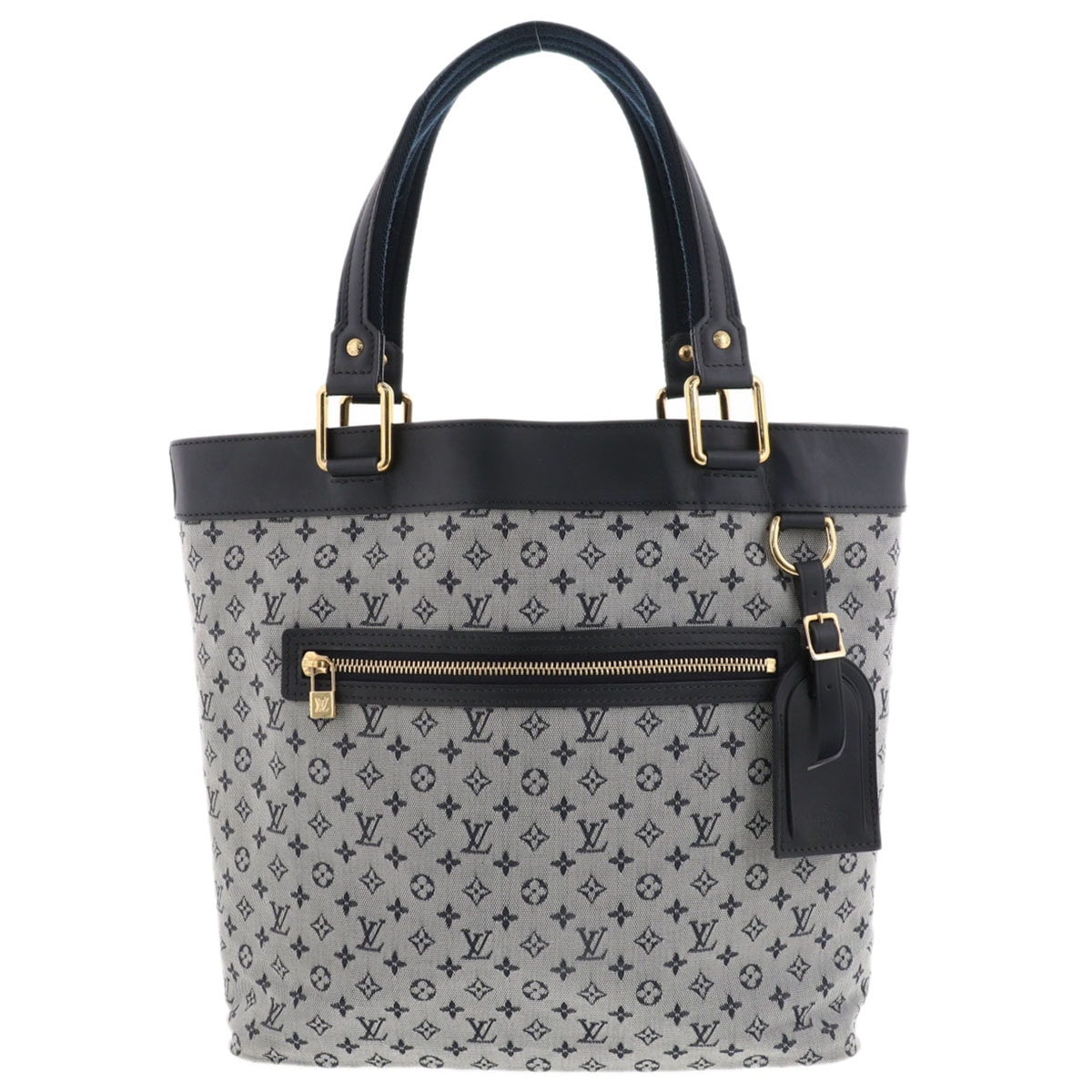 【値下げ】LOUIS VUITTON ルイ・ヴィトン ルシーユ GM トートバッグ M92675 モノグラムミニラン ネイビー  レディース【中古】