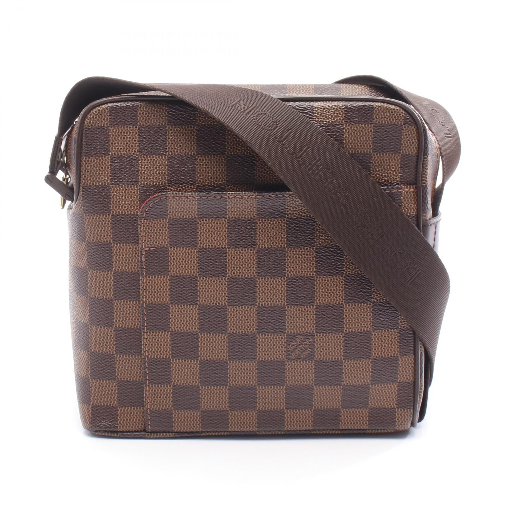 ルイ・ヴィトン LOUIS VUITTON オラフPM ダミエエベヌ ショルダーバッグ バッグ PVCコーティングキャンバス レザー レディース ブラウン系 N41442 【中古】