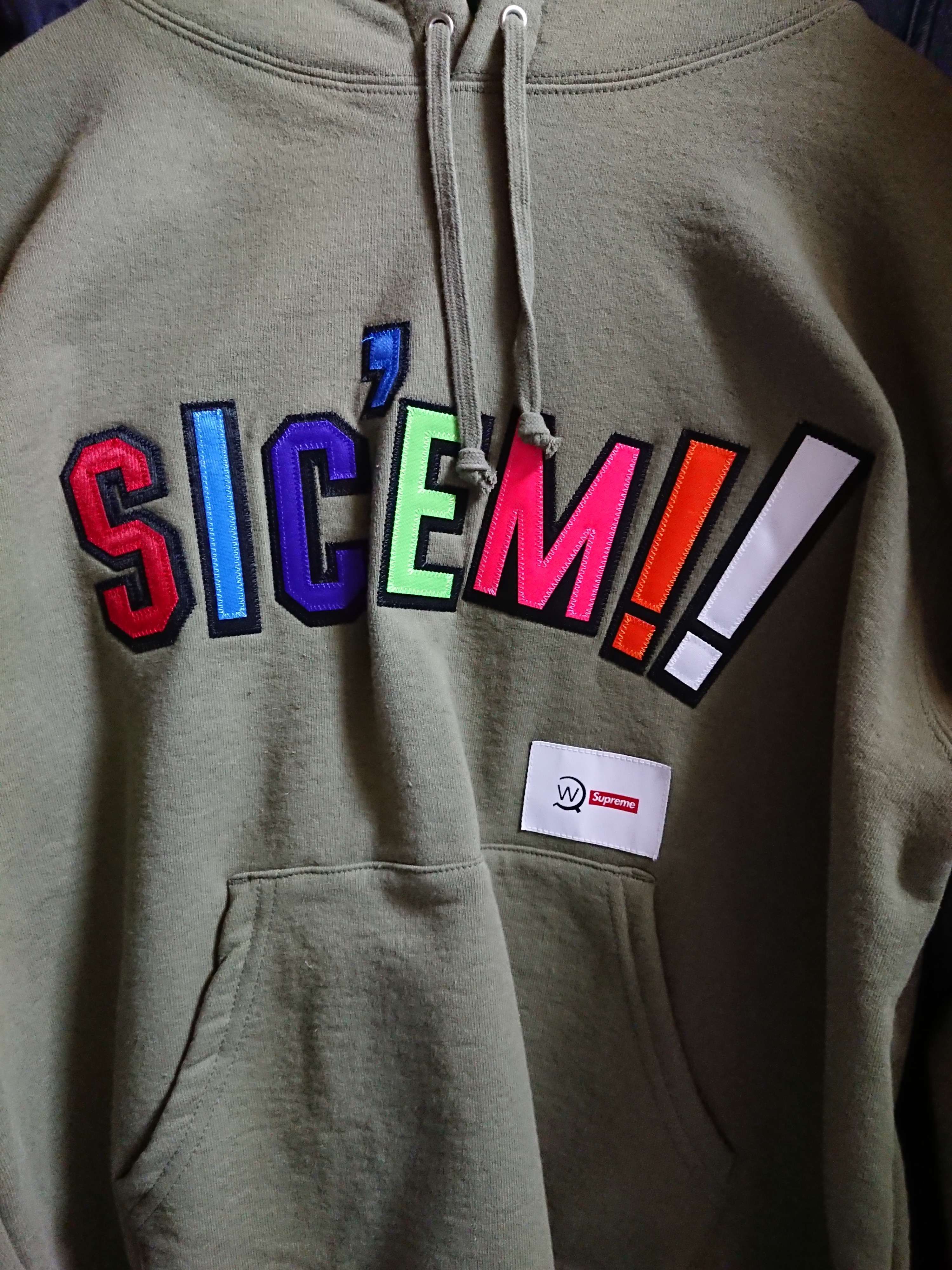 Supreme / WTAPS Sic'em! Hooded Sweatshirt "Olive Drab"