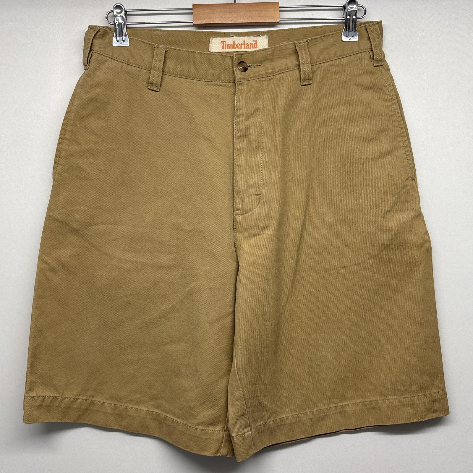 古着 ティンバーランド Timberland ショートパンツ チノパン 半ズボン ハーフパンツ 短パン ワンポイントロゴ w32  ベージュ メンズ