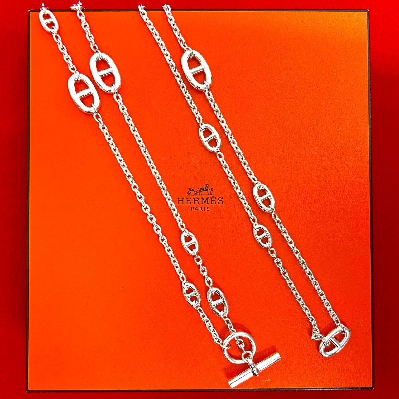 HERMES エルメス シェーヌダンクル ファランドール ネックレス シルバー925 ネックレス シルバー
95127