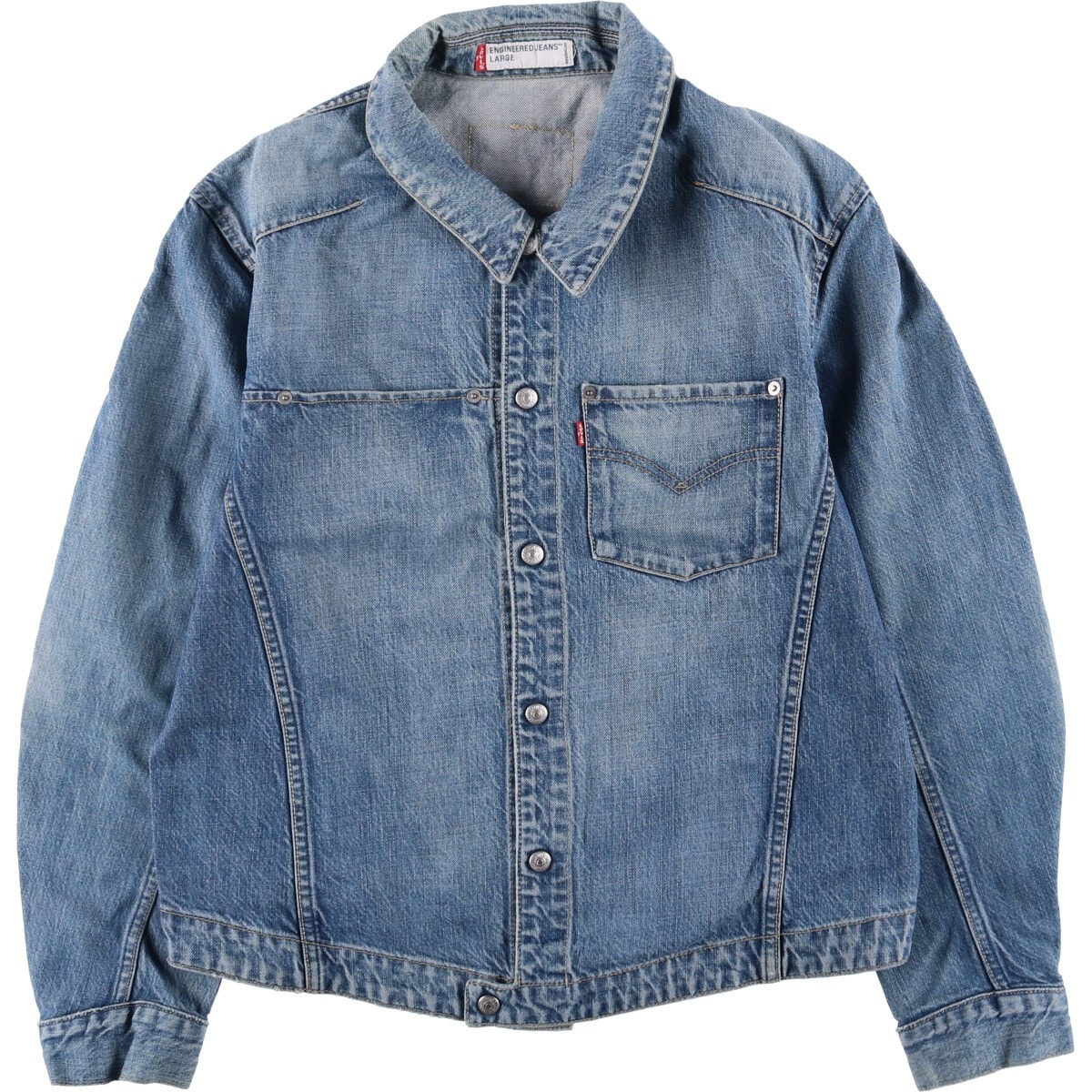 古着 00年代 リーバイス Levi's ENGINEERED エンジニアード 70100-0836 ユーロモデル 立体裁断 デニムジャケット メンズL相当/eaa590364