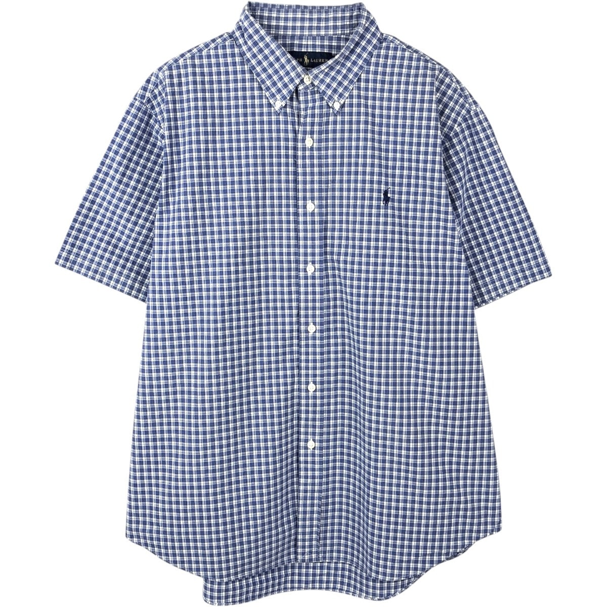 古着 ラルフローレン Ralph Lauren 半袖 ボタンダウン チェックシャツ メンズXL相当/eaa665049