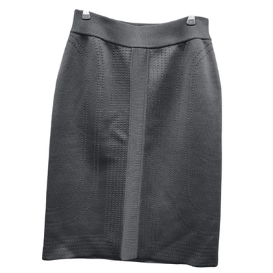 HERMES 極美品 エルメス 23SS BRIDES DE GALA ブリッド ドゥ ガラ シルクニット スカート #42 3E2308D9 シルク 絹 ブラック パンチング 伸縮性あり レディース 式典用馬勒 Aランク 中古 鑑定済 エルメススカート