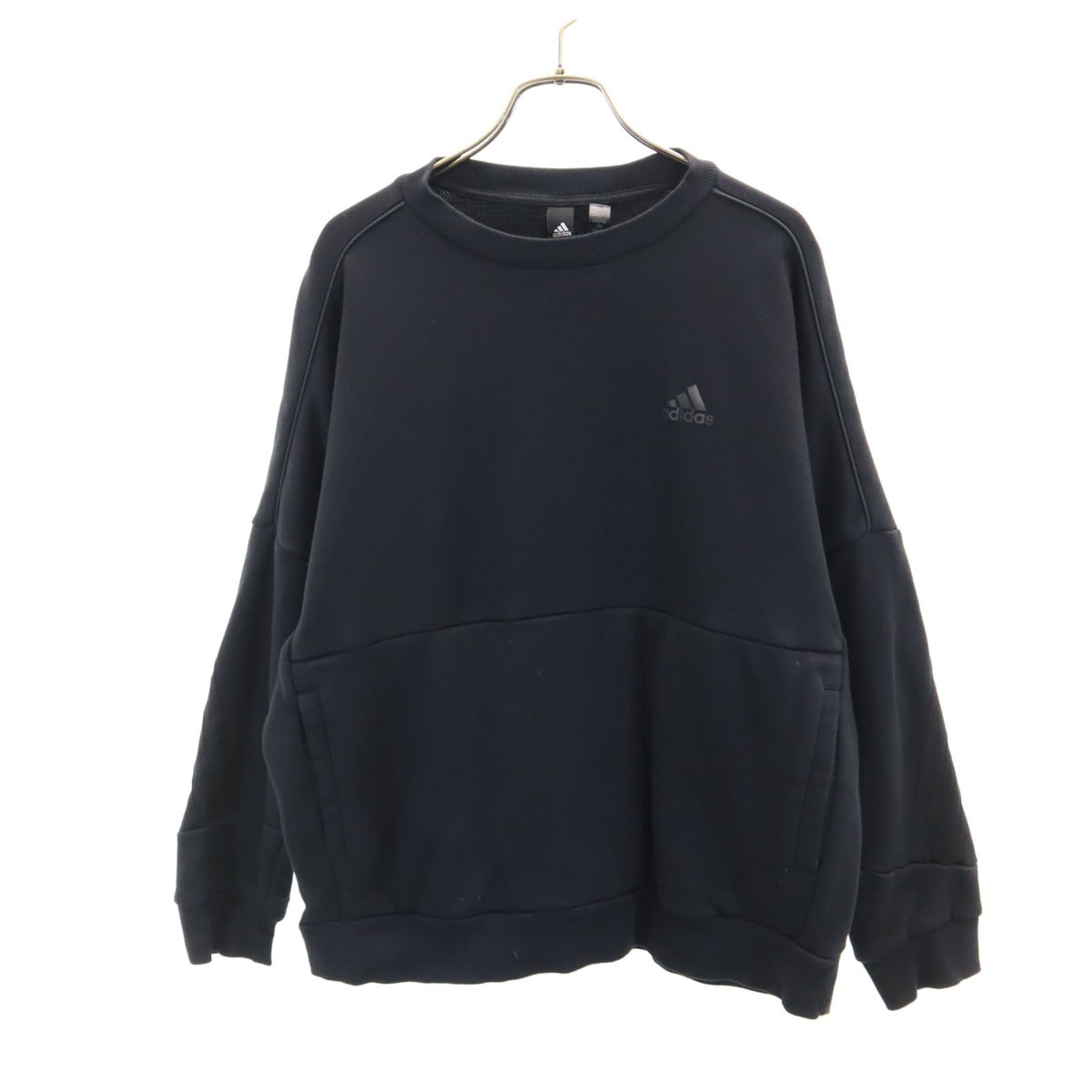 adidas アディダス 長袖 スウェット トレーナー M ブラック 裏起毛