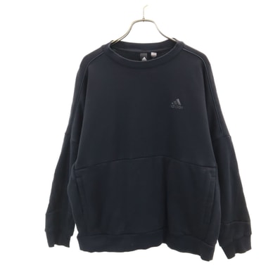 adidas アディダス 長袖 スウェット トレーナー M ブラック 裏起毛