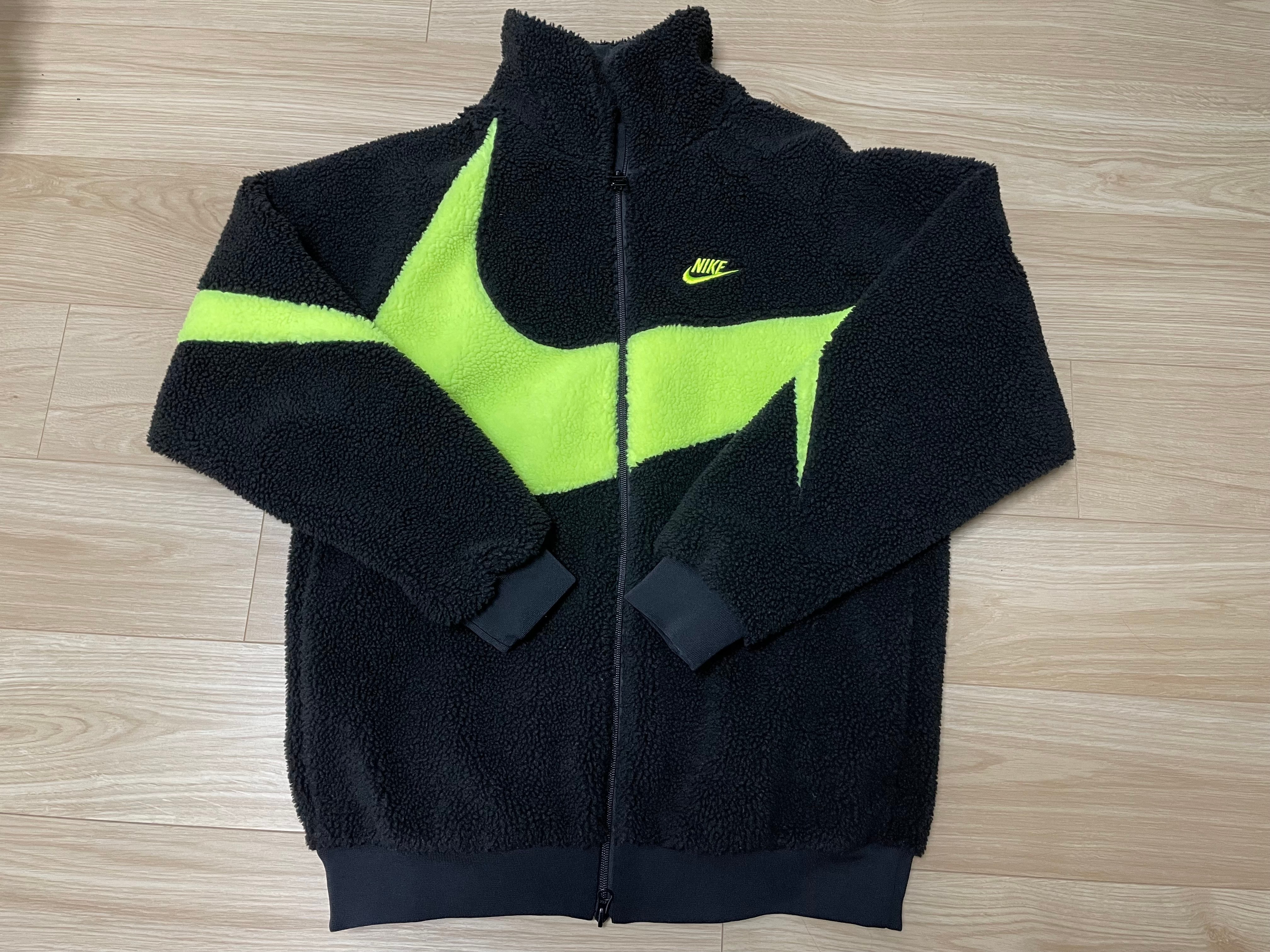 Nike Big Swoosh Reversible Boa Jacket"Black Neon"