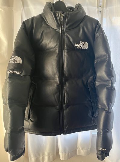 Supreme x The North Face Leather Nuptse Jacket "Black"